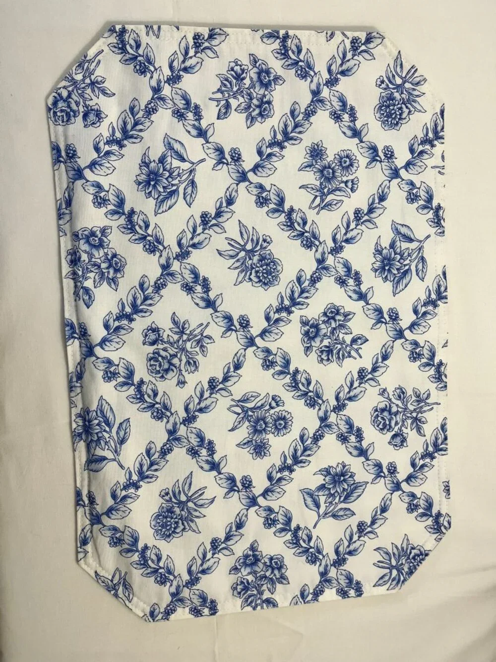 Williams-Sonoma Blue Floral & Stripe Placemats Set Farmhouse Cottagecore Coastal